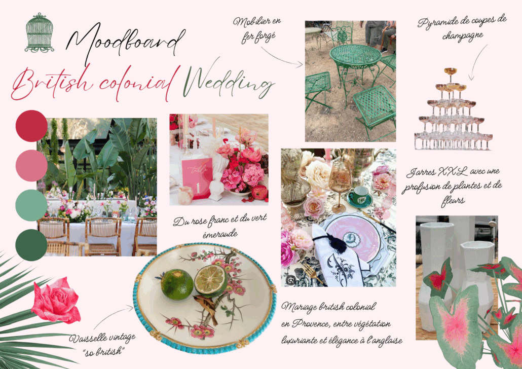 Mariage British Colonial en Provence Moodboard